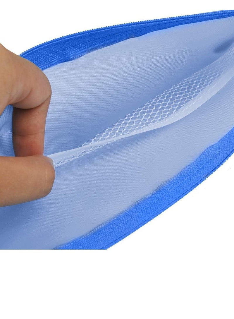 Plastic File Case with Zipper S-1001 – A6 Size, Practical Blue Color, Single Piece - Image 3