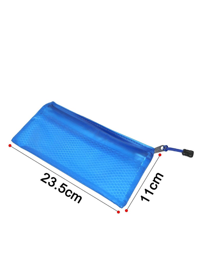 Plastic File Case with Zipper S-1001 – A6 Size, Practical Blue Color, Single Piece - Image 4