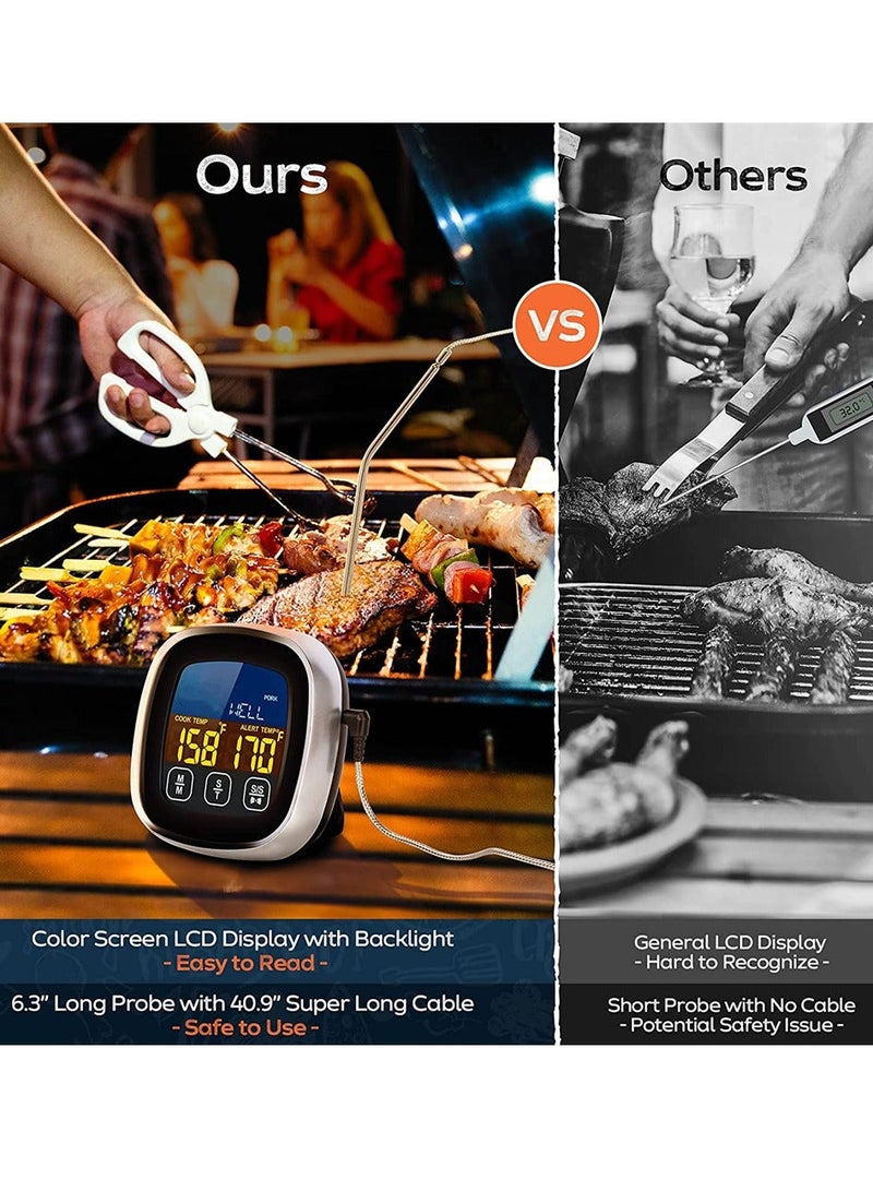 Y&D Digital Meat Thermometer for Cooking, Upgraded Touchscreen Large Display Instant Read Food with Backlight, Long Probe, Kitchen Timer, Cooking Oven, BBQ - Image 5