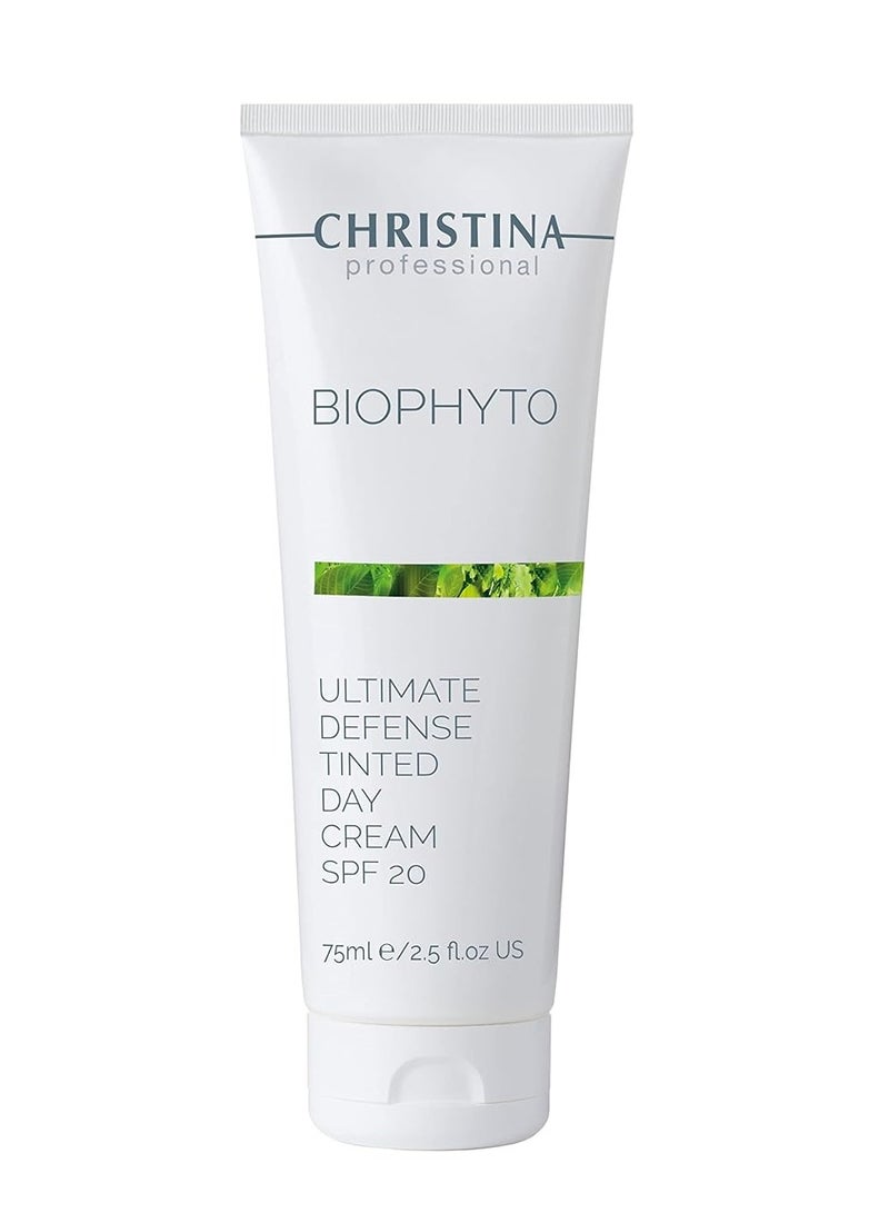 Christina Christina Bio Phyto Tinted Day Cream with SPF 20 & Hyaluronic Acid | Hydrating Face Moisturizer with Tinted Pigments, Vitamin B9/B12, Green Tea Extract | Cream for Face with UVA/UVB Protection 75ml 