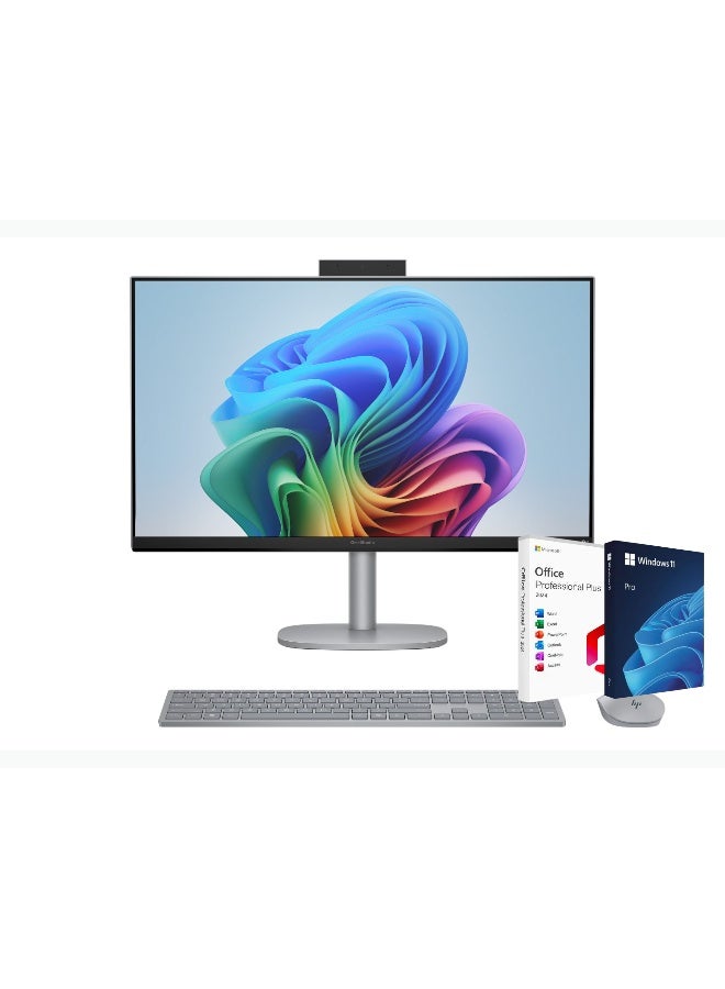 HP أومني ستوديو X الكل في واحد مع شاشة تعمل باللمس مقاس 27 بوصة، معالج إنتل كور ألترا 7 256V، 16 جيجابايت RAM، 1 تيرابايت SSD، رسومات إنتل آرك 140V، ويندوز 11 برو + أوفيس 2024 مدى الحياة - Image 1
