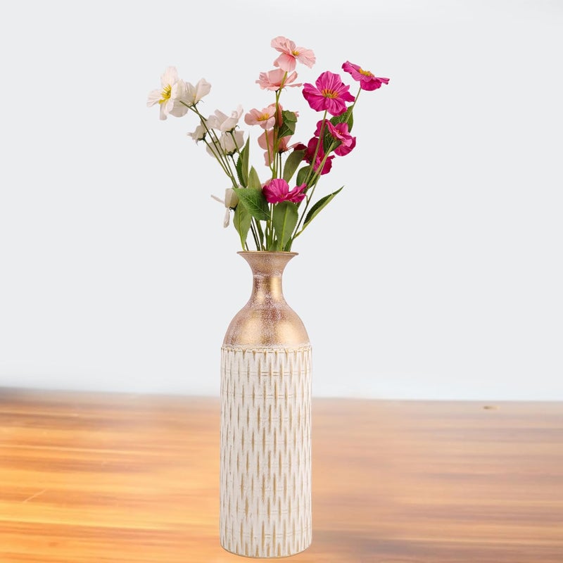 HOME ELEMENTS Modern Metal Big Vase for Living Room (44 cm) Floor Standing Vases for Long Flower Living Room Corner Hotel Bedroom Office Indoor Home Decoration Used for Fake & Real Plants (Vase Only) - Image 2