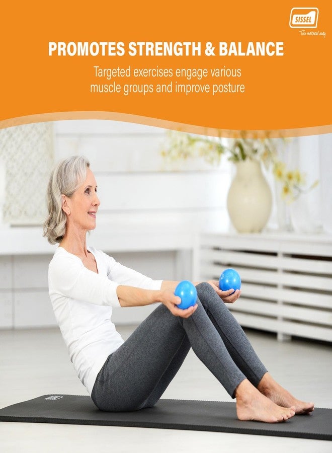 SISSEL Pilates Toning Ball Set of 2, 1 lb Each | Optimal Addition for Balance & Strength | Versatile Training for Arms, Shoulders & Upper Body | Compact & Effective | Color: Blue - Image 5