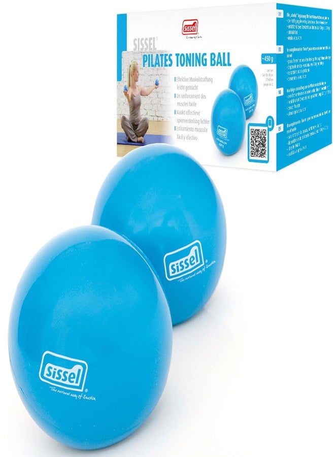 SISSEL Pilates Toning Ball Set of 2, 1 lb Each | Optimal Addition for Balance & Strength | Versatile Training for Arms, Shoulders & Upper Body | Compact & Effective | Color: Blue - Image 1