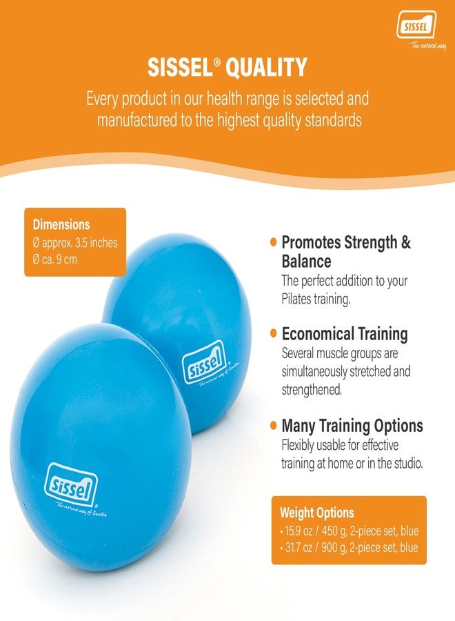 SISSEL Pilates Toning Ball Set of 2, 1 lb Each | Optimal Addition for Balance & Strength | Versatile Training for Arms, Shoulders & Upper Body | Compact & Effective | Color: Blue - Image 4