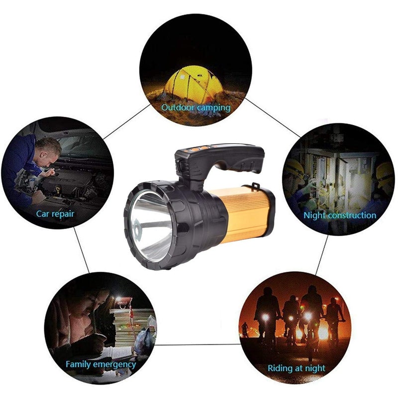 FOXCUP Adima Metal 100 Watt Rechargeable Waterproof Bright Led Torch Laser Long Range Distance High Power Search Light Emergency Light  - Image 5