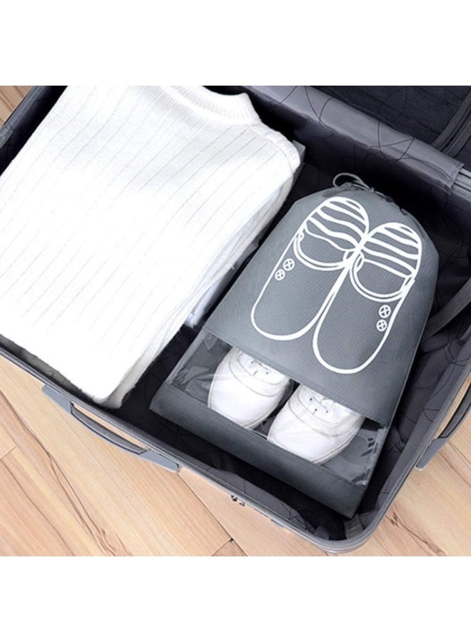 Dustproof Waterproof Shoe Storage Bags Pack of 5 – Large Foldable Organizer with Clear Window & Drawstring – Multi-Purpose Travel Storage for Shoes, Clothes & Daily Essentials - Image 5
