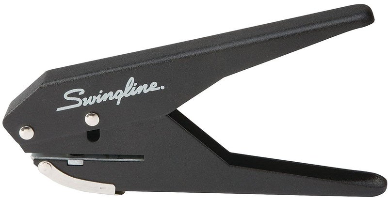 Swingline 1 Hole Punch, 20 Sheet Capacity Hole Puncher, Low Force Plier Paper Punch, Black & Silver (74017) - Image 2
