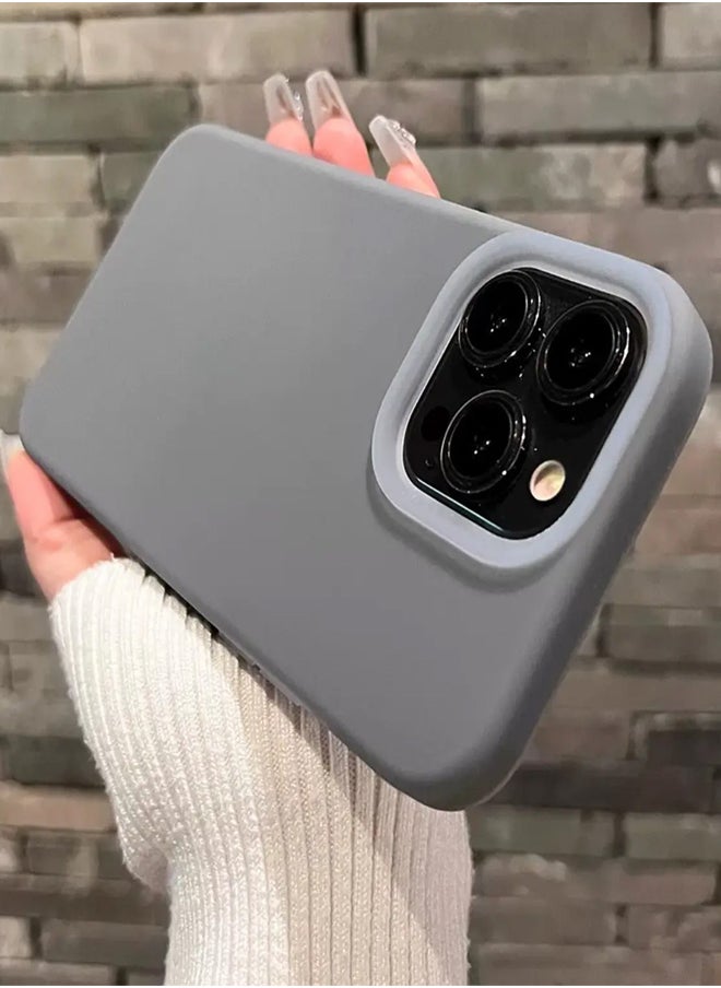 ماركة غير محددة جراب سيليكون مبطن من الداخل لهاتف iPhone 12/12 Pro، جراب أيفون مصنوع من السيليكون المطاطي الناعم ومبطن من الداخل لحماية هاتف من الخدوش لهاتف أيفون 12/12 برو - رمادي غامق  - Image 3