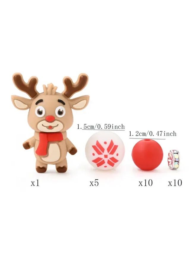 مجموعة خرز السيليكون لعيد الميلاد 26 قطعة لون 7 لصنع الأساور والمفاتيح يدوياً هدية العطلات - Image 1