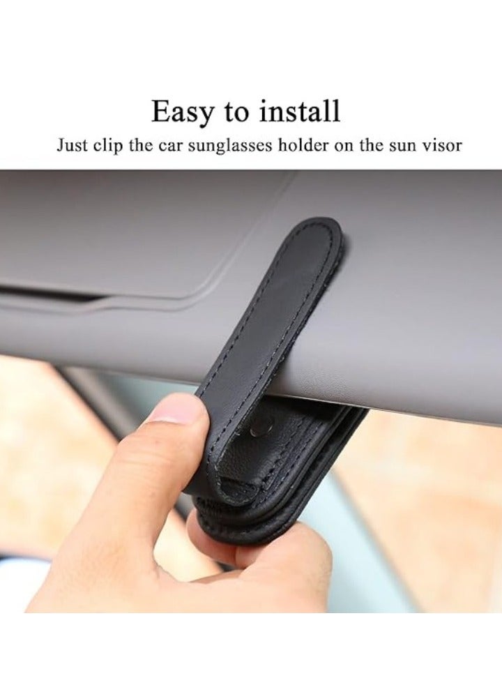 Generic Car Sunglasses Frames, Magnetic Leather Glasses, Car Glasses Hanging Clips, Ticket Business Card Holders, Car Sun Visor Accessories  - Image 4