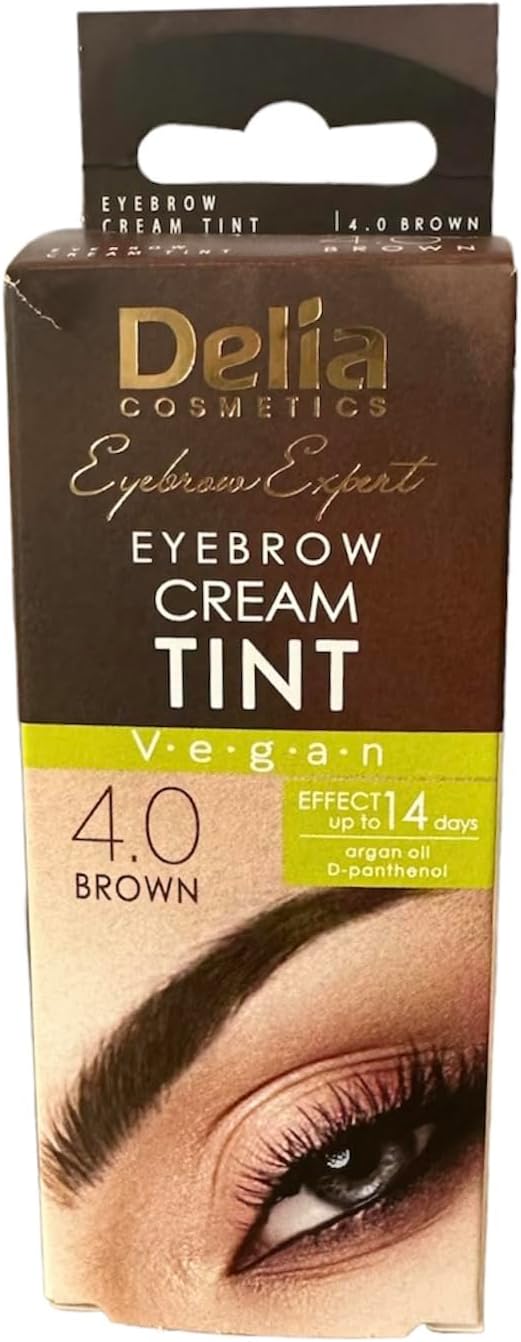 Delia Cosmetics DELIA HENNACOLOR CREAM EYEBROW PROFESSIONAL TINT KIT SET Brown