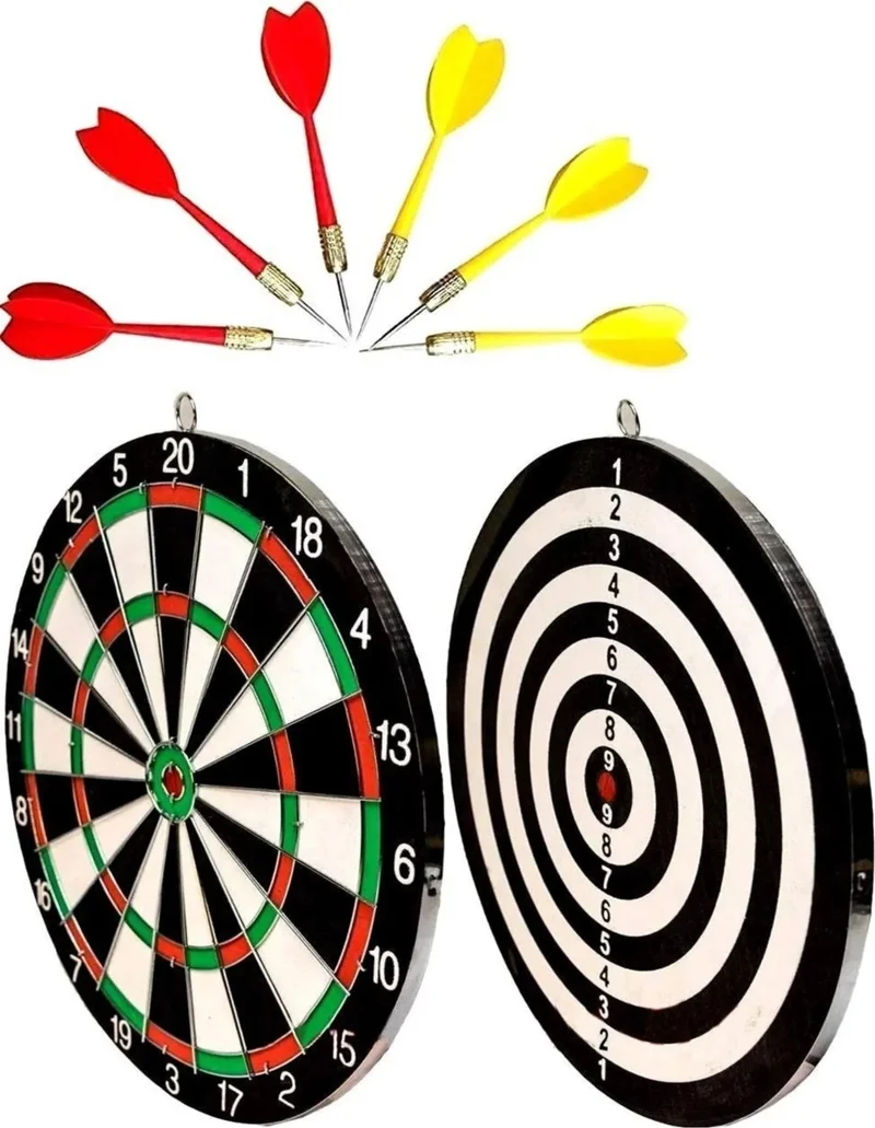 Faial Dartboard Set 15 Inch Large Medium Double Sided Dartboard Game Set
