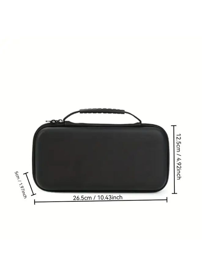 Black Storage Bag Portable Hard Shell Travel Case For Switch 2 Fits Game Console Pro Controller Docking Station 10 Game Cartridges Accessory Compartments Mesh Pocket Structured Zipper - Image 2