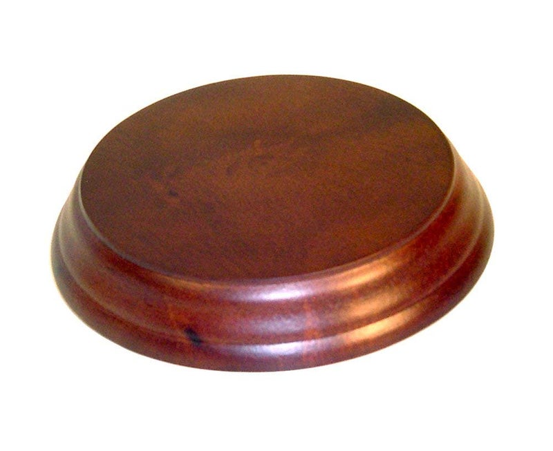 National Artcraft National Artcraft 4 Round Wood Display Base  Walnut Finish Pkg1 