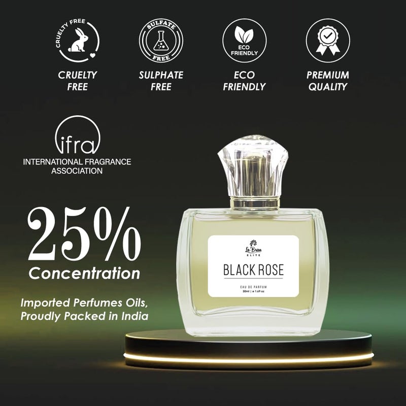 LABRISA La Brisa Elite Black Rose Long Lasting Unisex Perfume Pink Pepper Rose Woody Notes Ideal For Everyday Wear Eau De Parfum 50ml  - Image 4