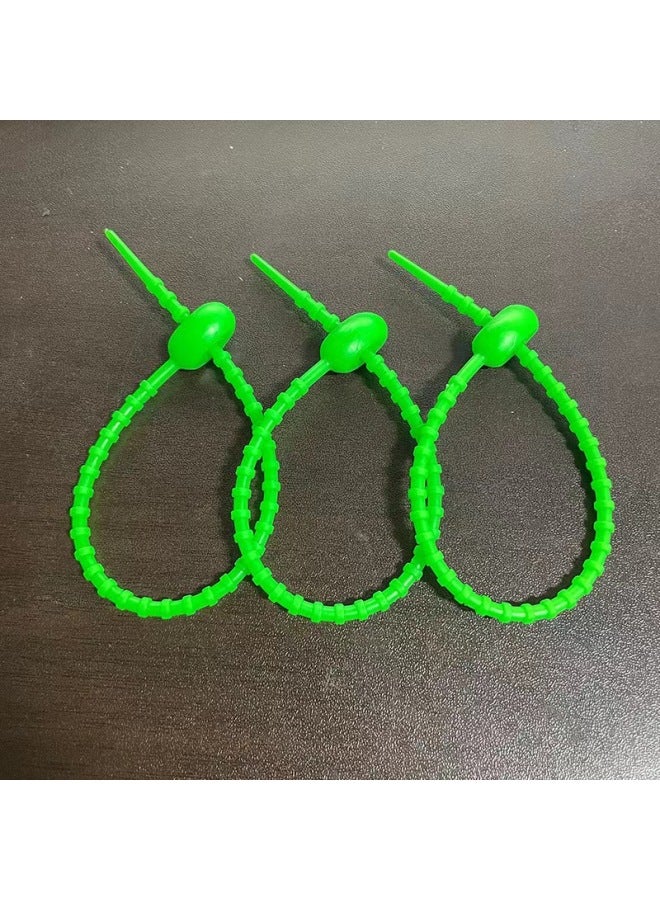 Loquat Universal Large, Medium And Small Tadpole Rope Data Cable Storage Felt Doll DIY Jewelry Lanyard Loose Buckle Silicone Cable Tie-Color:Fluorescent Green (21.5cm) - Image 1