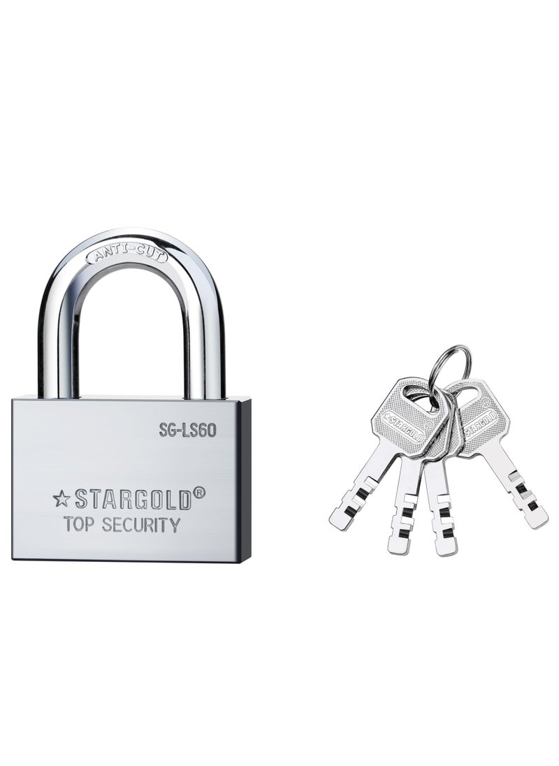 Stargold Padlock 60MM Iron Brass Body With 4 Keys  - Image 1