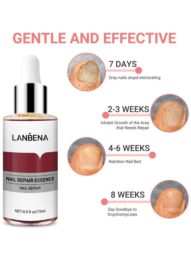 LANBENA Nail Repair Essence Serum, Nail repair, repairs and renews damaged, broken, cracked and discolored nails (15ml)  - Image 2
