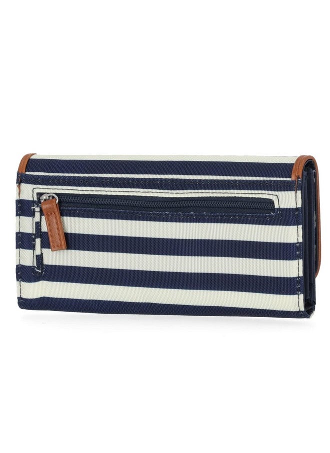 NAUTICA Womens The Perfect Carry All Money Manager Wallet Oraganizer With Rfid Blocking Wallet Indigo Bone Sand One Size Us  - Image 3