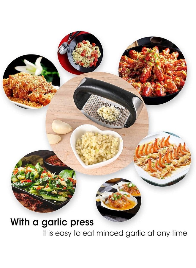 ZEVON® Garlic Press - Garlic Press Stainless Steel - Garlic Chopper - Garlic Crusher - Garlic Mincer- Garlic Peeler Manual, Curve Fruit Vegetable Tools Kitchen Gadgets (Random Colour) - Image 4
