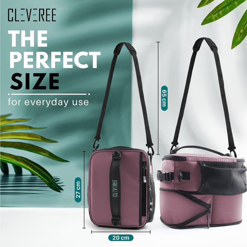 CLEVEREE Insulated Lunch Bag -Cooler Bag - Expandable Lunch Bag suitable for Work Office Travel -Lunch Bag for Men and Women-Lunch Box Leak proof with Adjustable Shoulder Strap (Purple) - Image 2