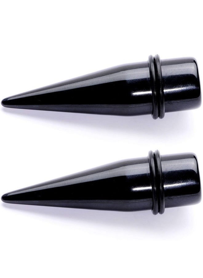 Body Candy Body Candy Unisex Ear Gauges Stretching Kit Straight Tapers for Stretched Ears Black Acrylic Taper Set 5/8"  - Image 3