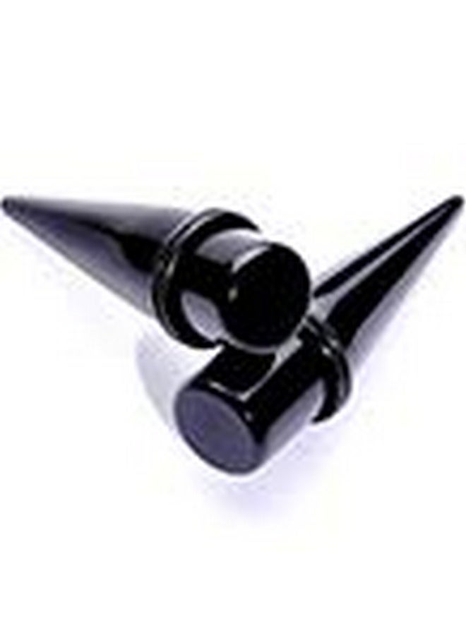 Body Candy Body Candy Unisex Ear Gauges Stretching Kit Straight Tapers for Stretched Ears Black Acrylic Taper Set 5/8"  - Image 2