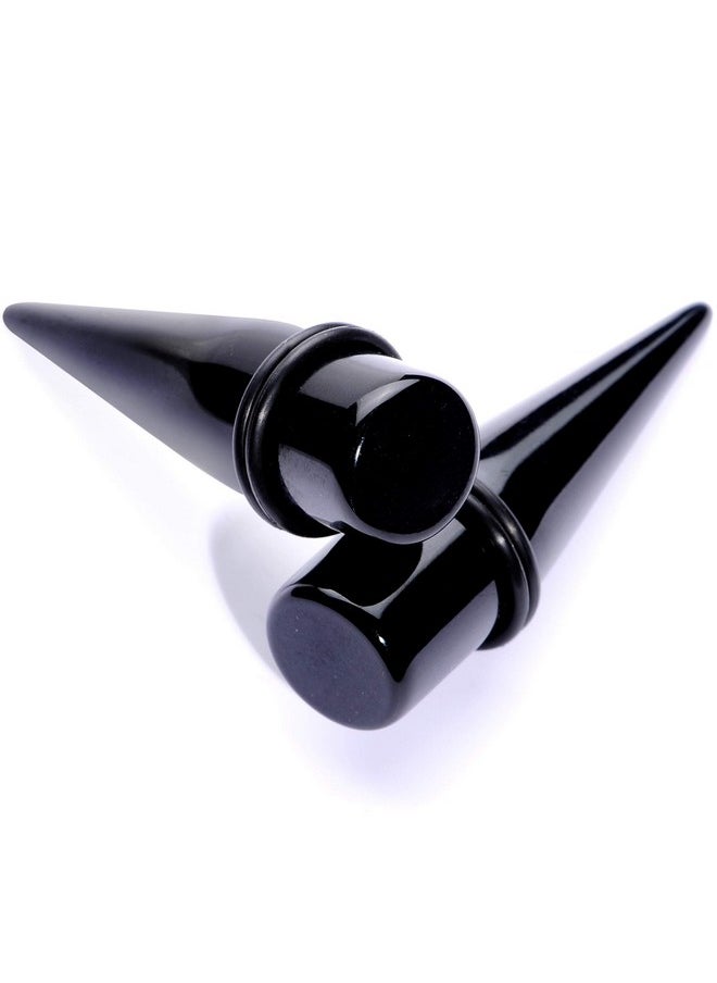 Body Candy Body Candy Unisex Ear Gauges Stretching Kit Straight Tapers for Stretched Ears Black Acrylic Taper Set 5/8"  - Image 1