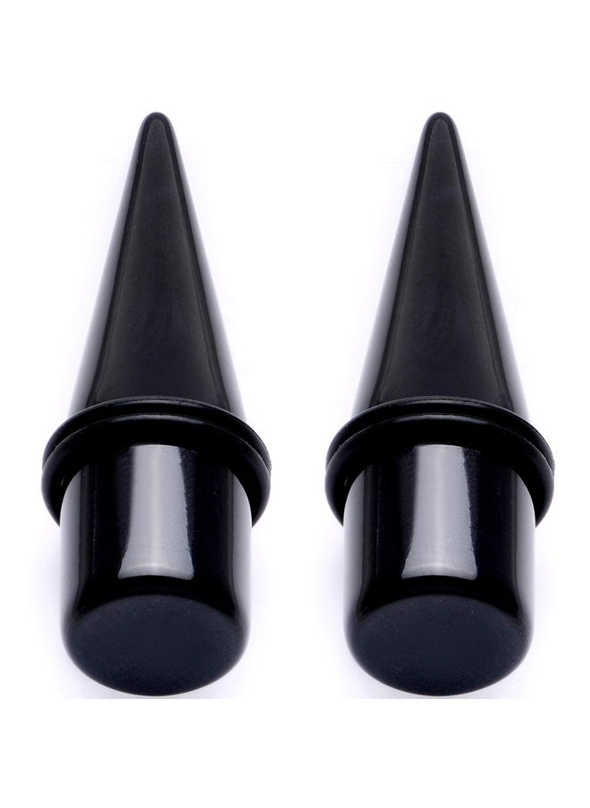 Body Candy Body Candy Unisex Ear Gauges Stretching Kit Straight Tapers for Stretched Ears Black Acrylic Taper Set 5/8"  - Image 4