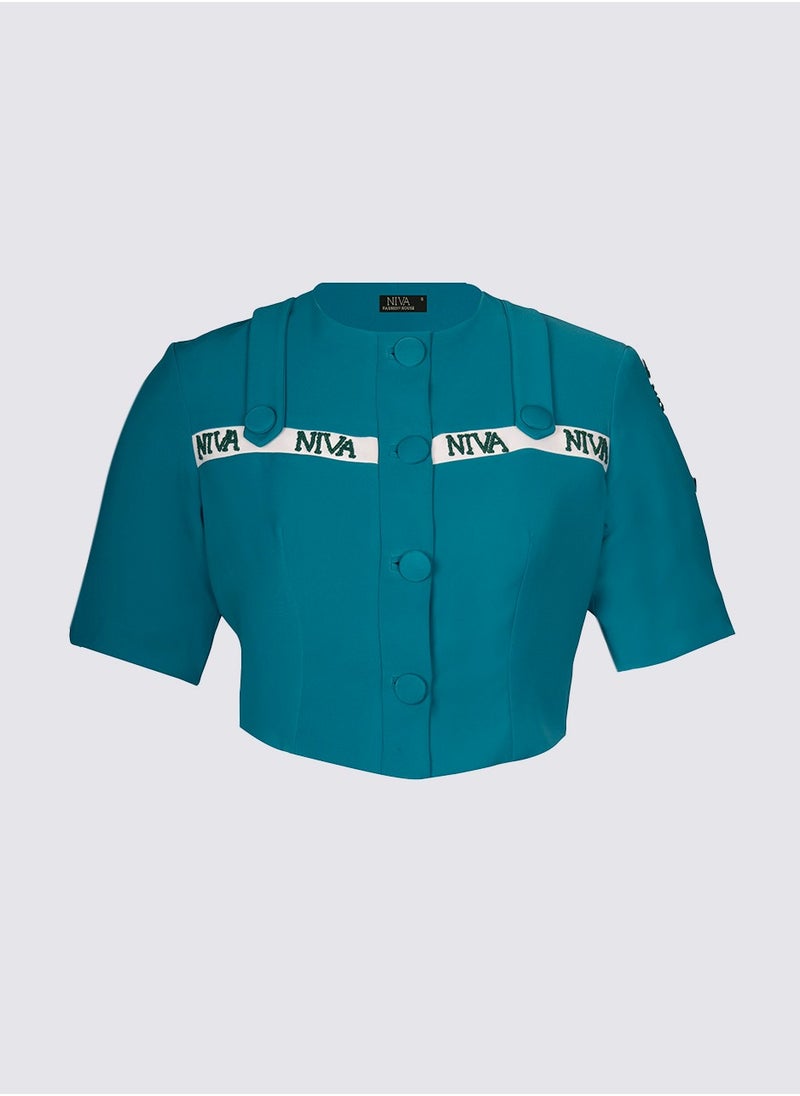 NIVA FASHION HOUSE Niva Embellished Crop Top  - Image 1