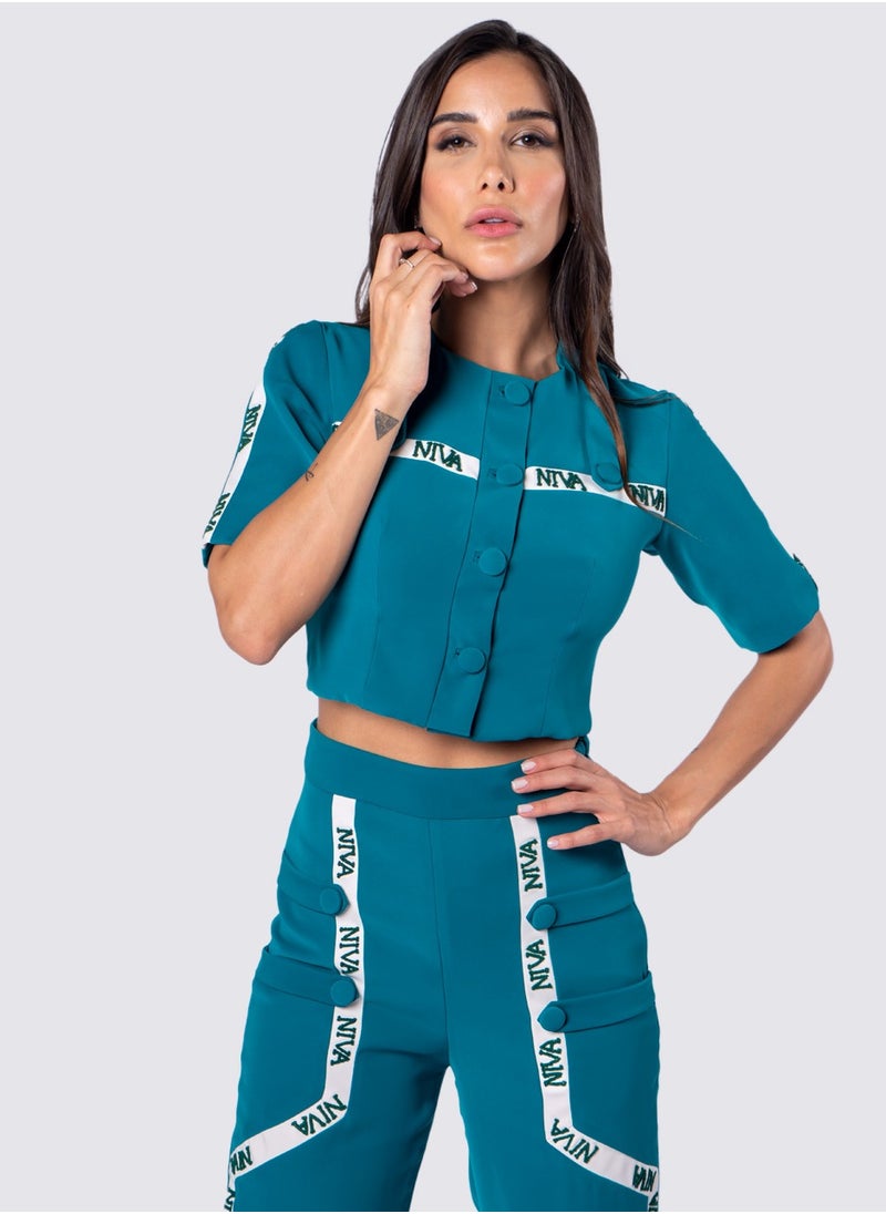 NIVA FASHION HOUSE Niva Embellished Crop Top  - Image 4
