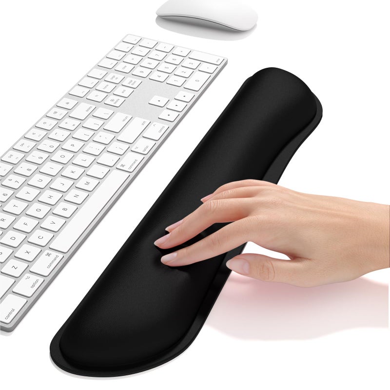 Dapesuom Enlarge Keyboard Wrist Rest, Cute Memory Foam Keyboard Wrist Cushion for Computer Desk Mats Support, Typing Pain Relief Ergonomic Mouse Pad Rests with Non-Slip Base for Gaming, Laptop, Black - Image 5