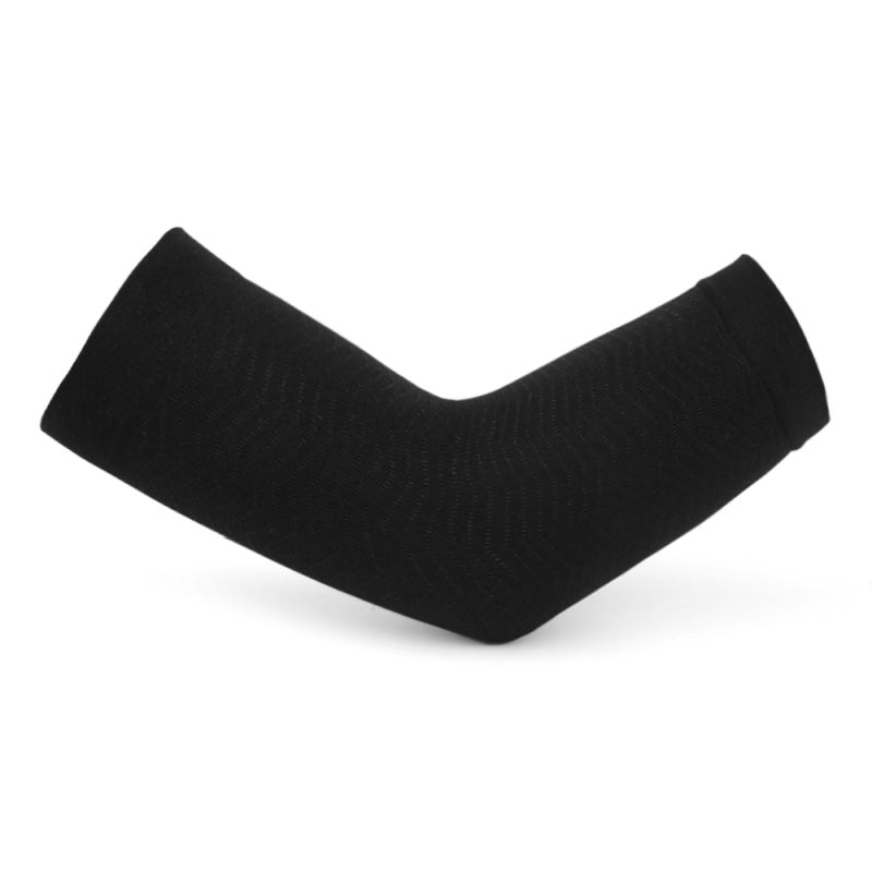 Elbow Support: Black Chinlon Sleeve - High Stretchy Breathable Fabric With Fast Pain Relief Flexible Joint Protection for Sports Daily Wear - Image 2