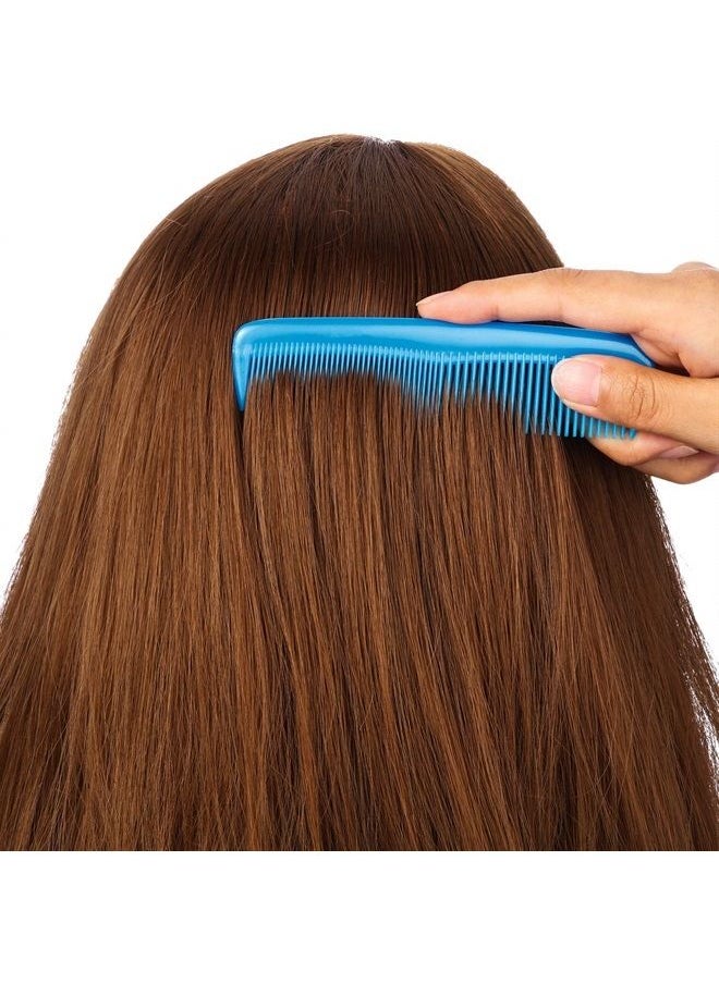 Leinuosen - 12 Pieces Colorful Hair Combs Set for Kids Women Men Colorful Plastic Fine Dressing Comb (Yellow, Purple, Green, Blue, Red, Pink) - Image 1
