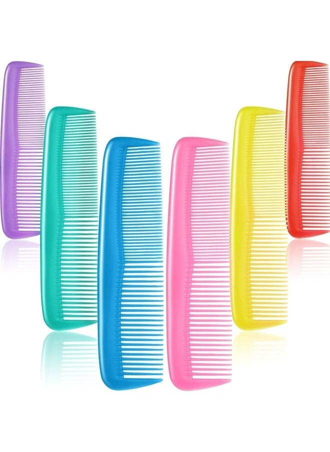 Leinuosen - 12 Pieces Colorful Hair Combs Set for Kids Women Men Colorful Plastic Fine Dressing Comb (Yellow, Purple, Green, Blue, Red, Pink) - Image 1
