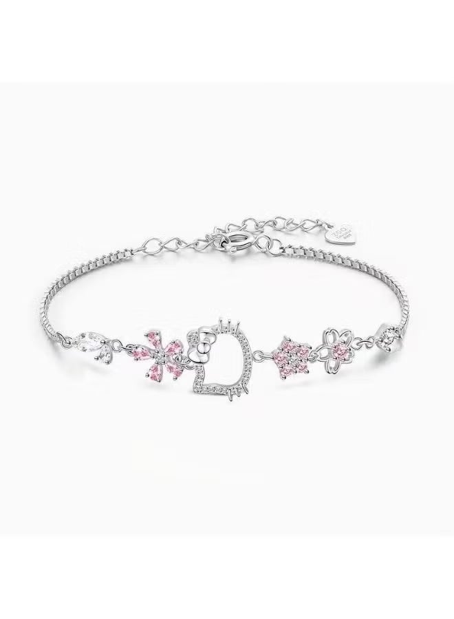 Hello Kitty Watch Gifts Set with Bracelet Pink for Lady Female Girls Minimalist Slim Thin Casual Dress Analog Quartz Wrist Watches - Image 2