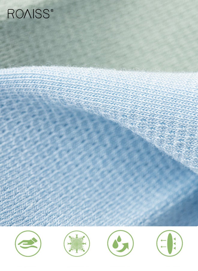 رويس 5 أزواج من جوارب الكاحل غير المرئية للنساء، جوارب صيفية قطنية للسيدات، جوارب مضادة للانزلاق، تمتص العرق، قابلة للتنفس، مضادة للبكتيريا، مقاومة للرائحة، جوارب شبكية غير مرئية منخفضة القطع - Image 2