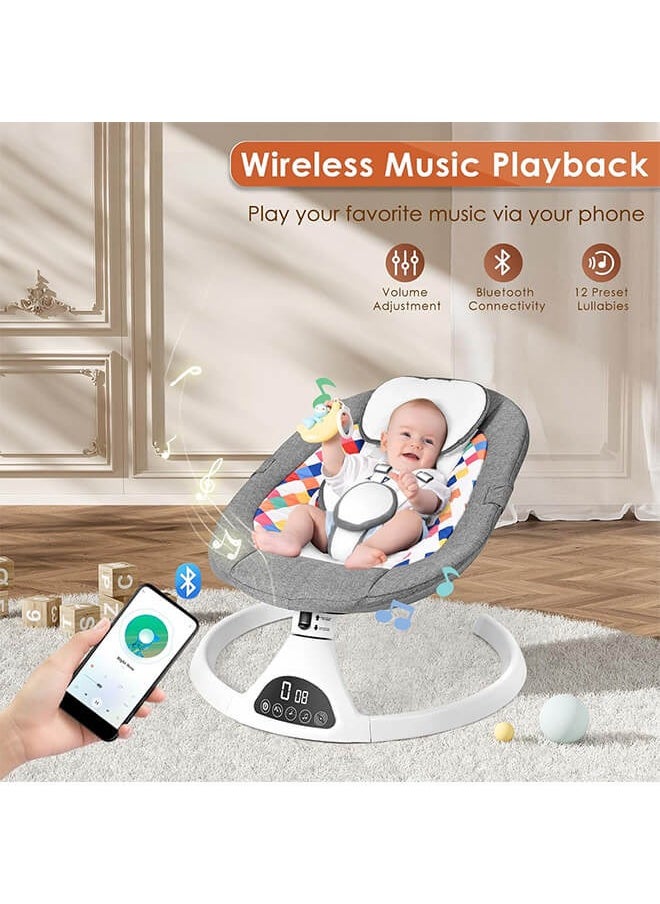 Riolio Electric Baby Rocker with 5 Speeds – Multi-Functional Baby Rocking Chair with Music, Bluetooth & Remote – Comfortable Infant Seat for Soothing  - Image 2