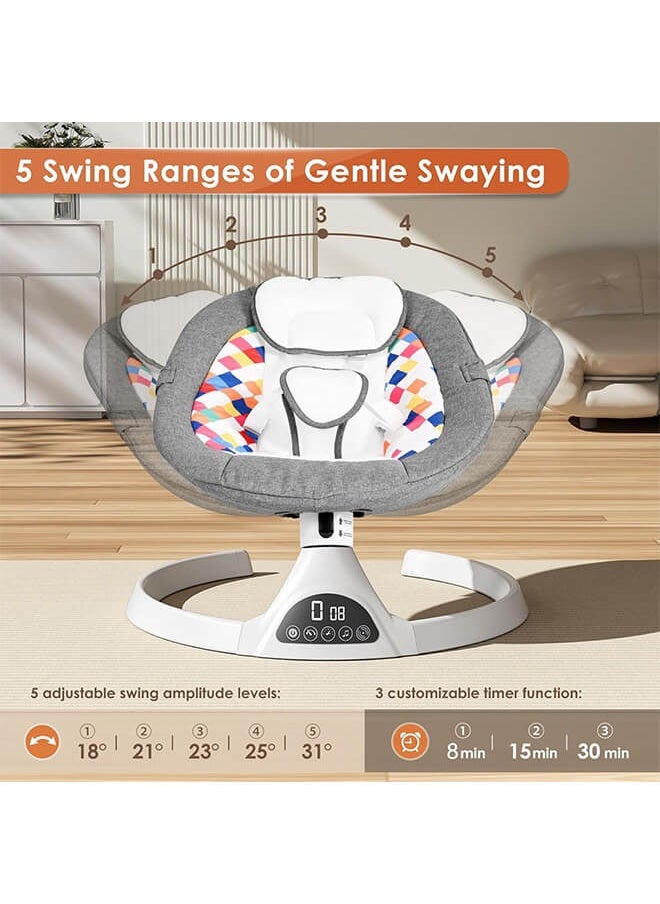 Riolio Electric Baby Rocker with 5 Speeds – Multi-Functional Baby Rocking Chair with Music, Bluetooth & Remote – Comfortable Infant Seat for Soothing  - Image 3