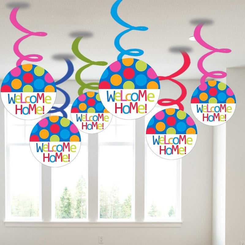 SHORO Welcome Home Swirls/Baby Shower Baby Arrival Swirl Decoration for New Bride, New Born, Girls and Boys (Multicolour) - Set of 12 Swirls and 6 Cut-Outs - Image 4