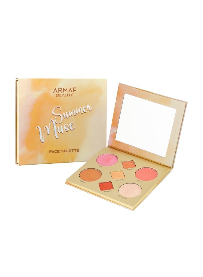 Armaf Beaute Face Palette Summer Muse 15g – Multi-Use Makeup Palette with Blush, Highlighter & Bronzer – Lightweight, Blendable Shades, Radiant Summer Glow - Image 4