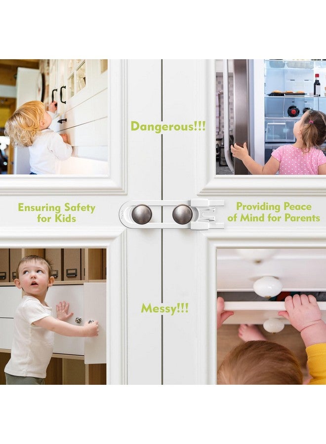 TriLink 6 Pack Adjustable Cabinet Locks for Babies, U-Shaped Baby Proofing Child Locks for Kids Toddlers Safety, Sliding Door latches for Cabinets, Drawer, Closet, Fridge, Door Knob Handle, Kitchen Home Safe - Image 3