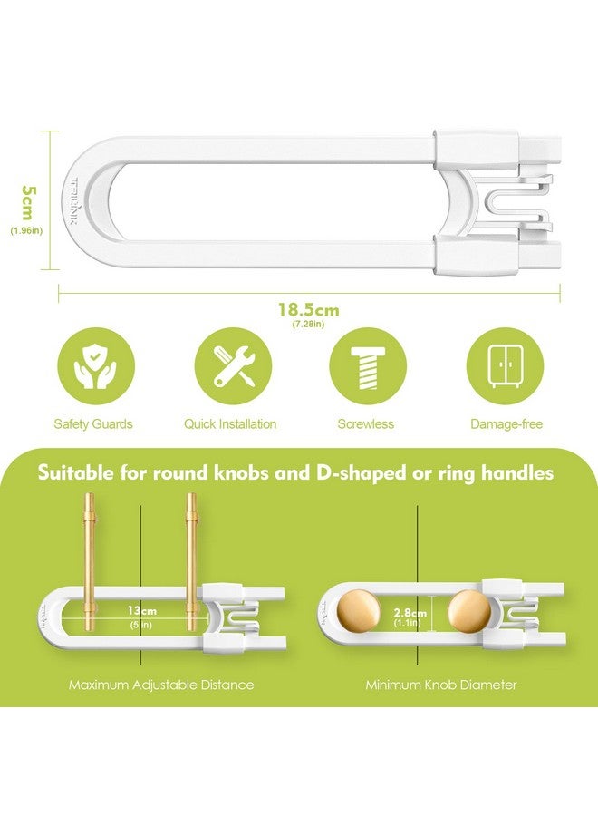 TriLink 6 Pack Adjustable Cabinet Locks for Babies, U-Shaped Baby Proofing Child Locks for Kids Toddlers Safety, Sliding Door latches for Cabinets, Drawer, Closet, Fridge, Door Knob Handle, Kitchen Home Safe - Image 5