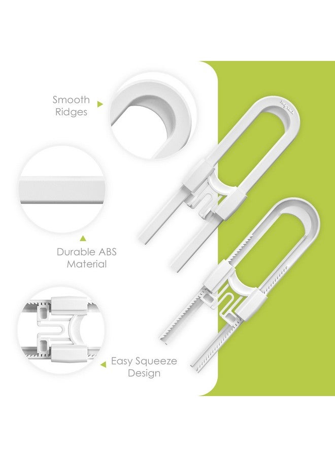 TriLink 6 Pack Adjustable Cabinet Locks for Babies, U-Shaped Baby Proofing Child Locks for Kids Toddlers Safety, Sliding Door latches for Cabinets, Drawer, Closet, Fridge, Door Knob Handle, Kitchen Home Safe - Image 4
