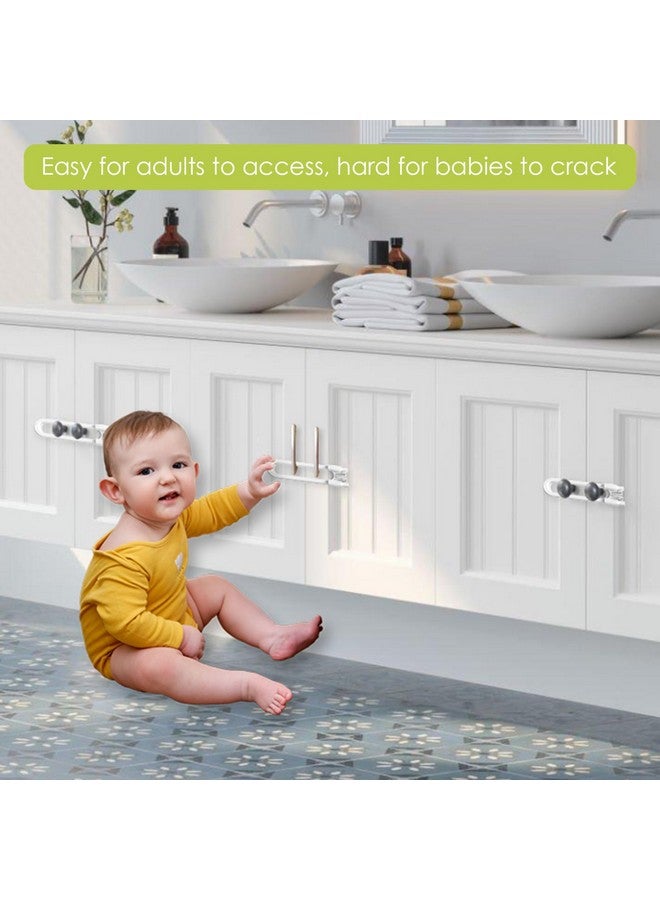 TriLink 6 Pack Adjustable Cabinet Locks for Babies, U-Shaped Baby Proofing Child Locks for Kids Toddlers Safety, Sliding Door latches for Cabinets, Drawer, Closet, Fridge, Door Knob Handle, Kitchen Home Safe - Image 2