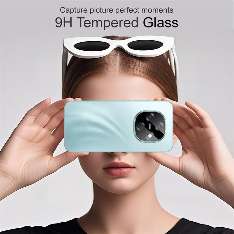 FabeKee For Compatible With Oppo A6 Pro 5G / Oppo F31 Pro 5G Camera Lens Protector Tempered Glass HD Clear Lens Film (Black Version) - Image 2