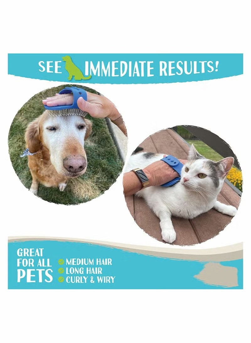 1 PCS Cat Dog Grooming Brush for Dogs Shedding Pet Hand-Held Rubber Tipped Pin Brush for Dogs and Cats Shedding - Image 4