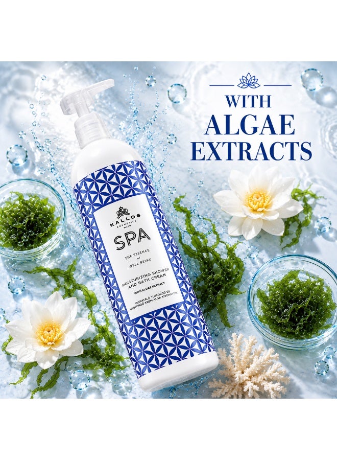KALLOS SPA Moisturizing Shower & Bath Cream with Algae Extract 1000ml – Hydrating Bath & Body Cleanser - Image 3