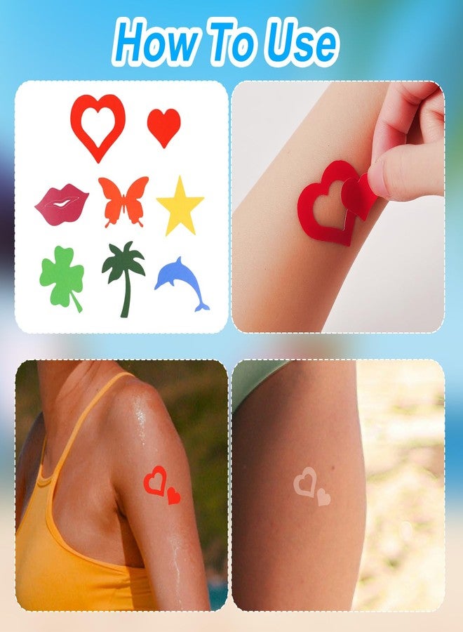 XIHIRCD 210pcs Tanning Sunbathing Stickers, Various Styles Colorful Tanning Stickers Self-Adhesive Tanning Bed Stickers Sun Bed Stickers Tan Stickers for Body Summer Indoor Outdoor - Image 4